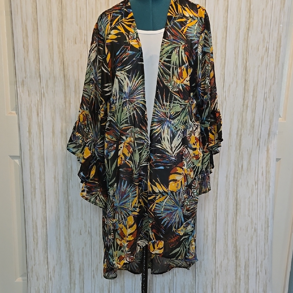 Tropical Print Women's Kimono